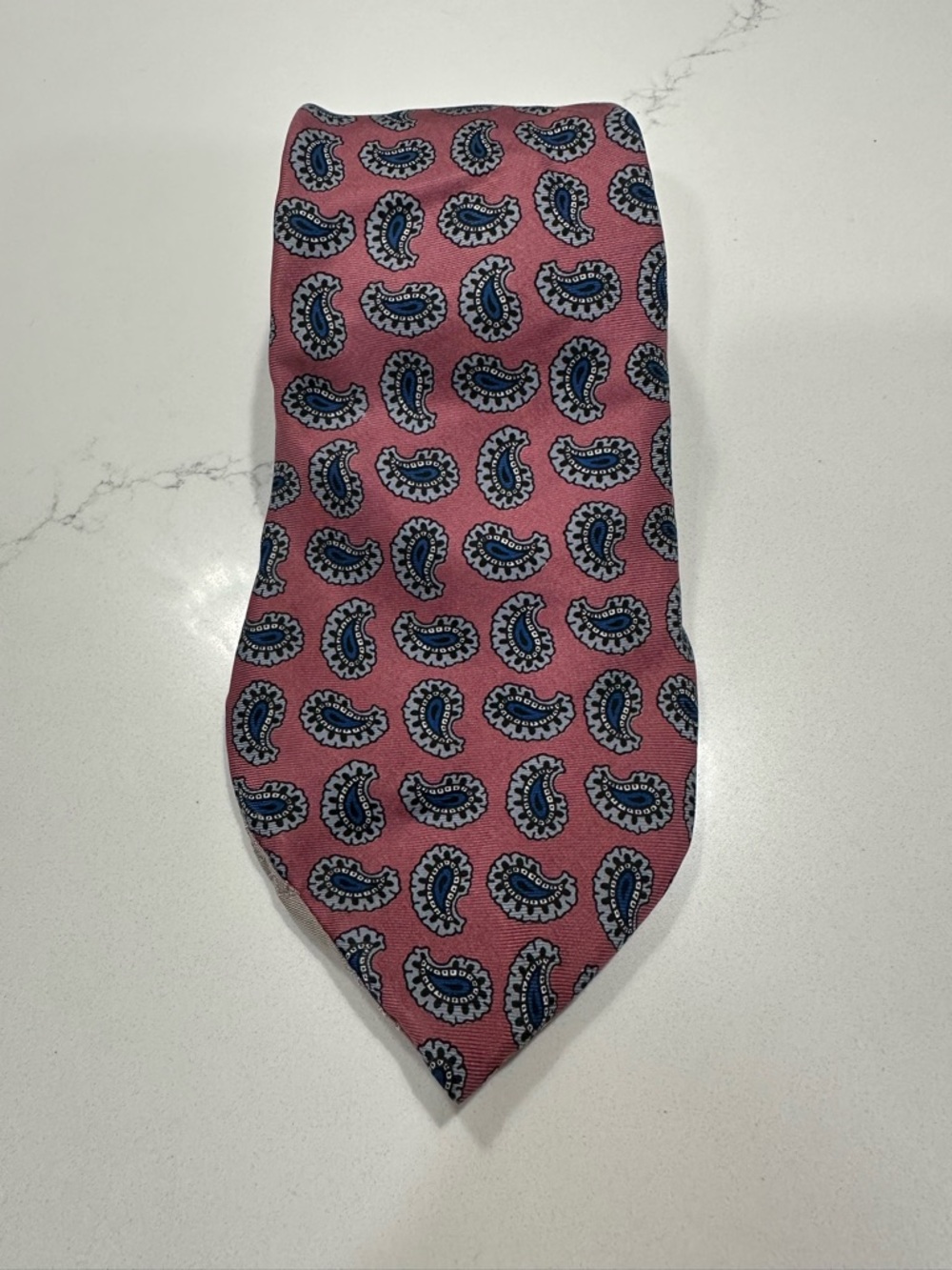 Christian Dior Monsieur Tie Deep Pink and Paisley Pattern Sz 60 In